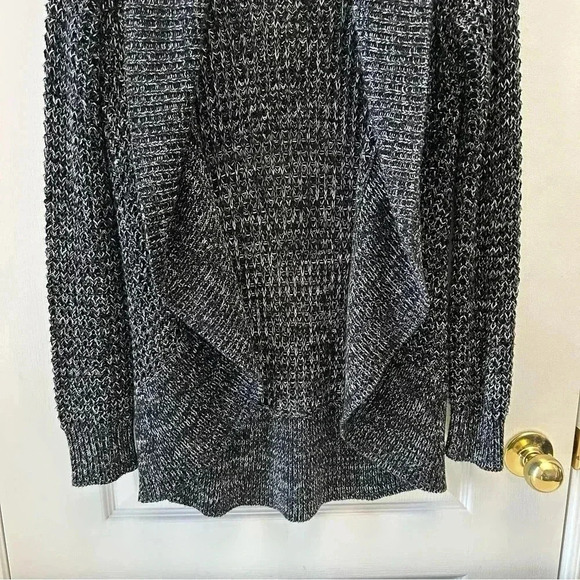 Ricki’s Circle Cardigan Open  Front Draped Collar Sweater Black White Small - Picture 6 of 12